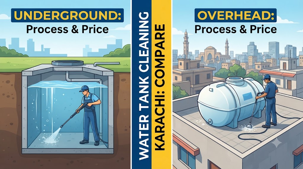 Underground vs Overhead Water Tank Cleaning in Karachi: Process and Price Differences