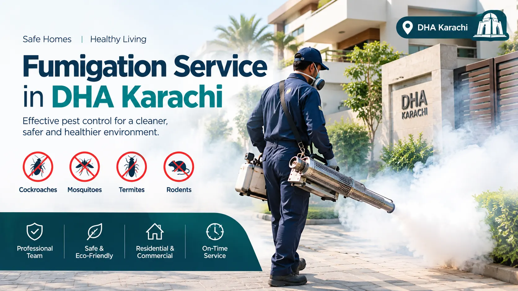 Accurate Fumigation technician at work in DHA, Karachi