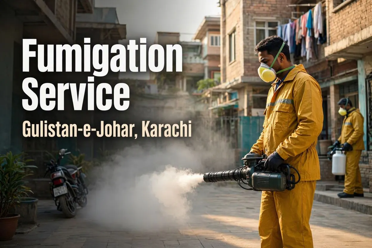 Accurate Fumigation technician at work in Gulistan-e-Johar, Karachi