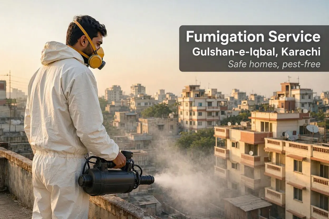 Accurate Fumigation technician at work in Gulshan-e-Iqbal, Karachi