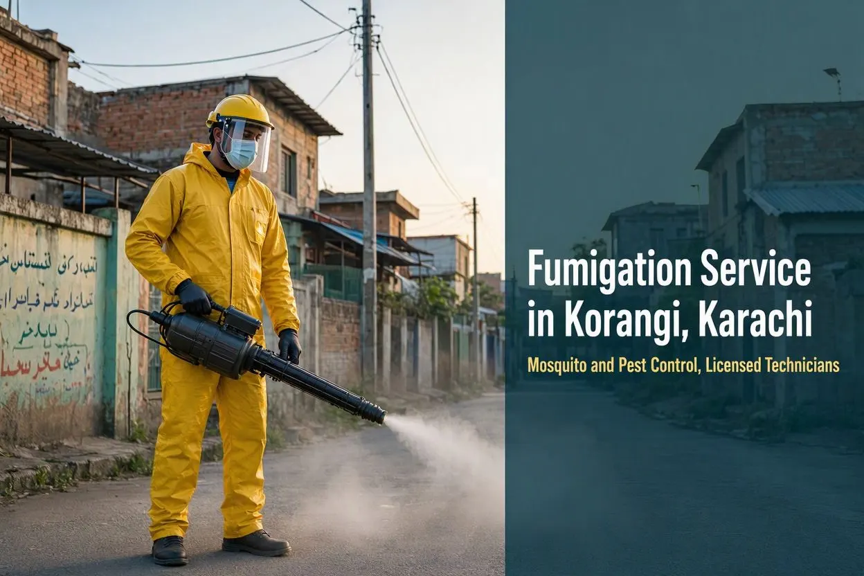 Accurate Fumigation technician at work in Korangi, Karachi