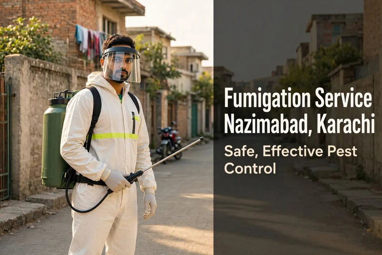 Accurate Fumigation technician at work in Nazimabad, Karachi