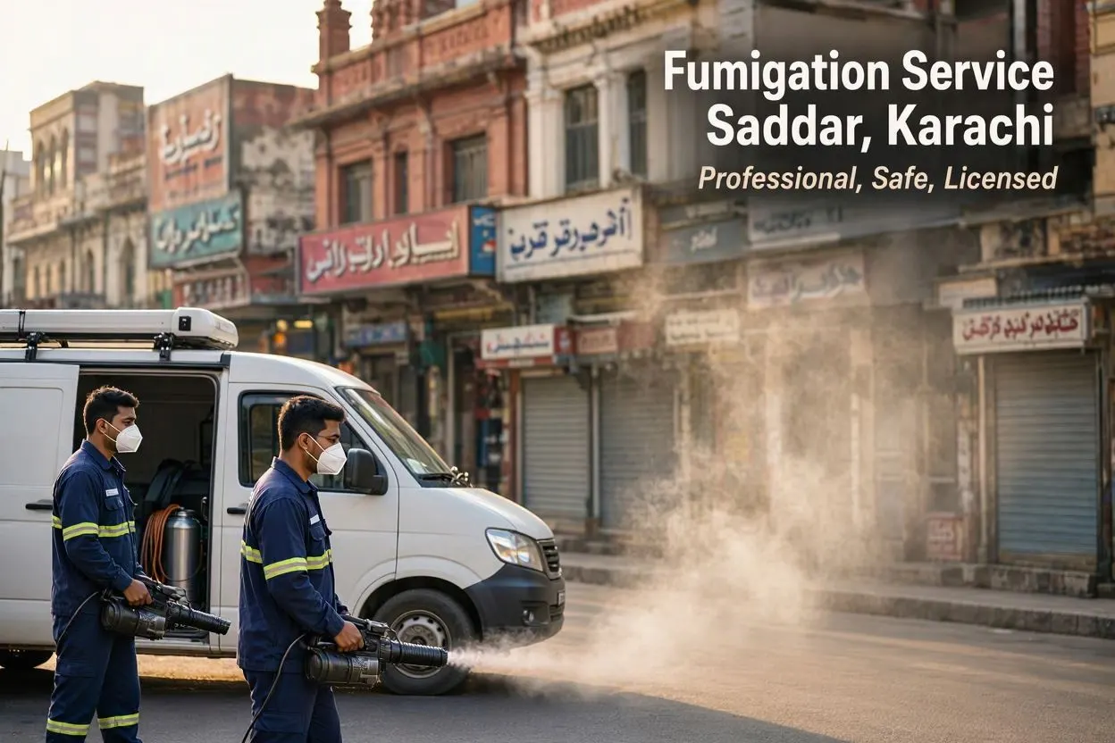 Accurate Fumigation technician at work in Saddar, Karachi